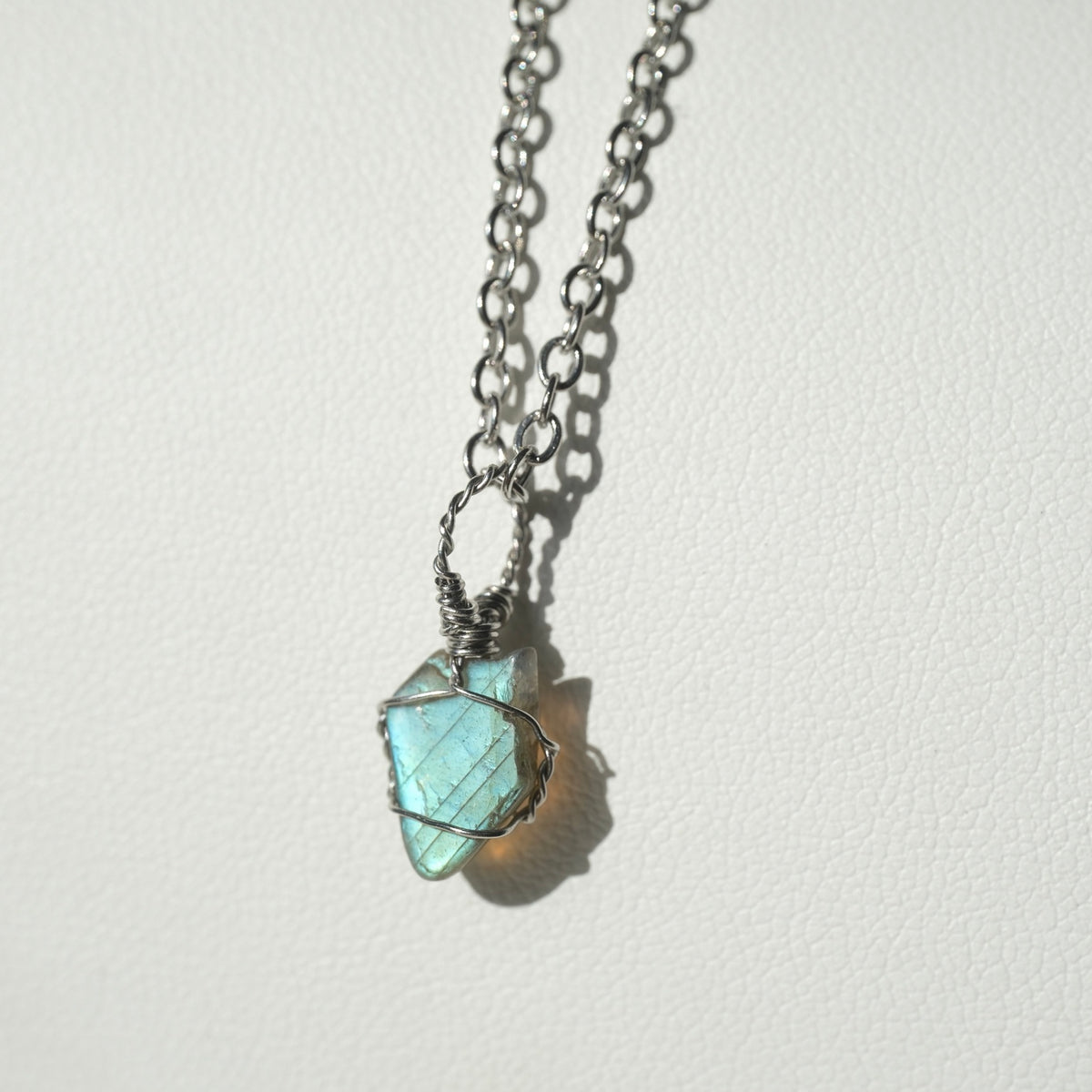 Halloween Handmade Labradorite Wire Wrapped Necklace