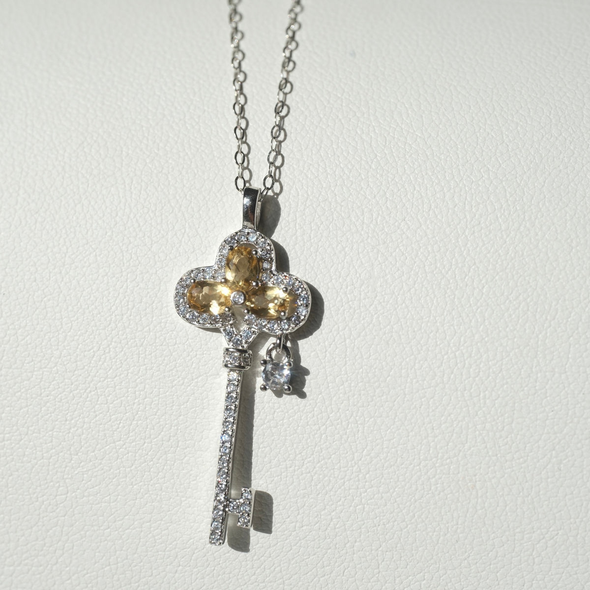 Halloween Citrine Key S925 Necklace