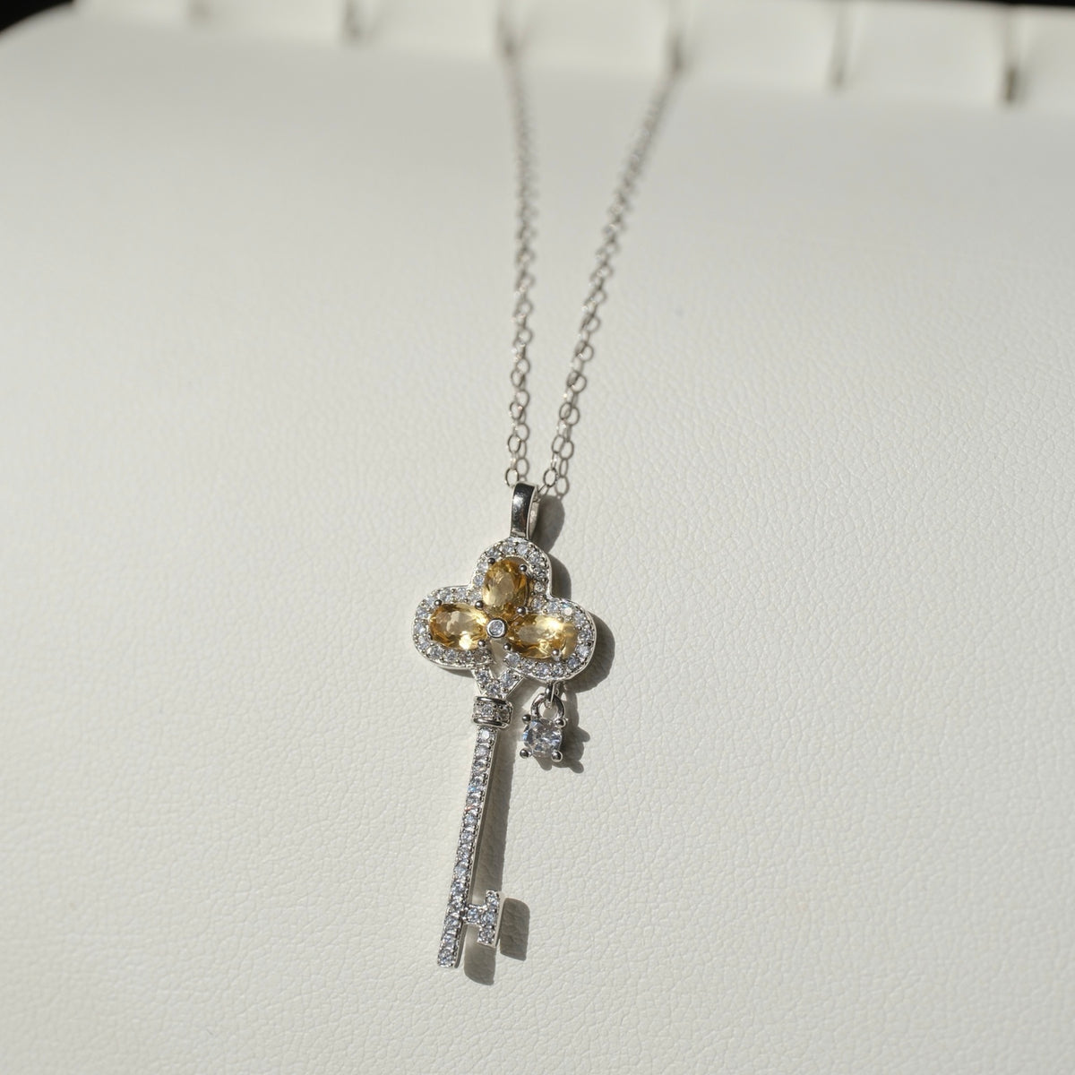 Halloween Citrine Key S925 Necklace