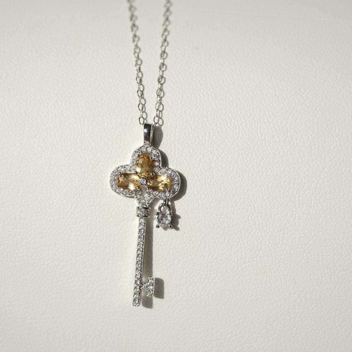 Halloween Citrine Key S925 Necklace