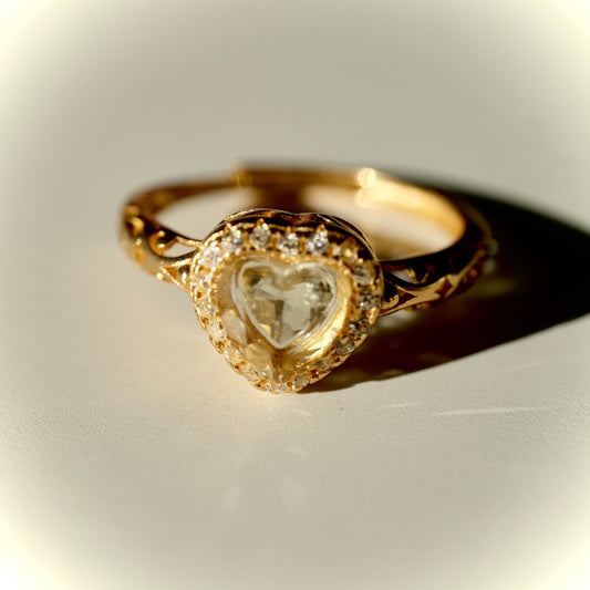 Libyan Desert Glass S925 Certified Adjustable Ring