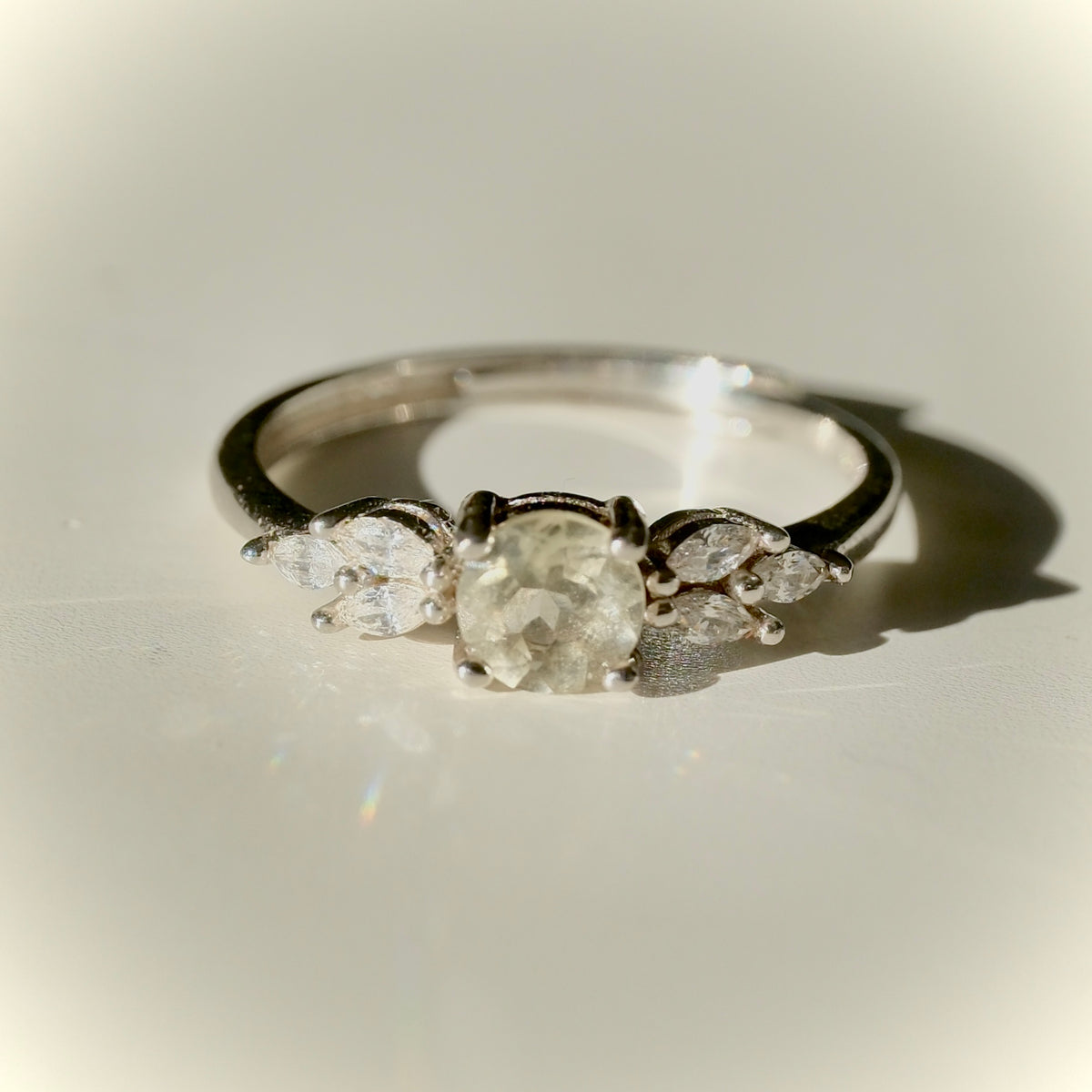 Libyan Desert Glass S925 Certified Adjustable Ring