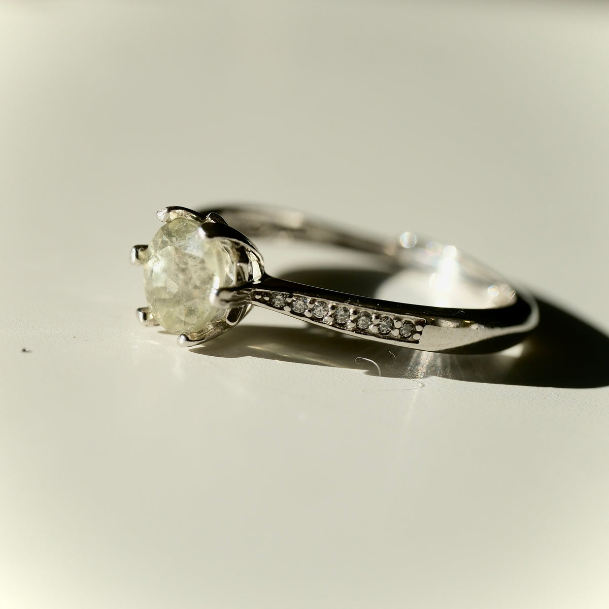 Libyan Desert Glass S925 Certified Adjustable Ring