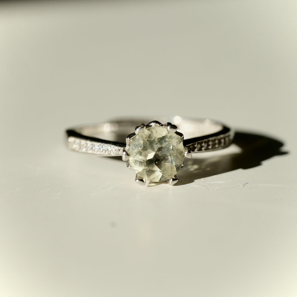 Libyan Desert Glass S925 Certified Adjustable Ring