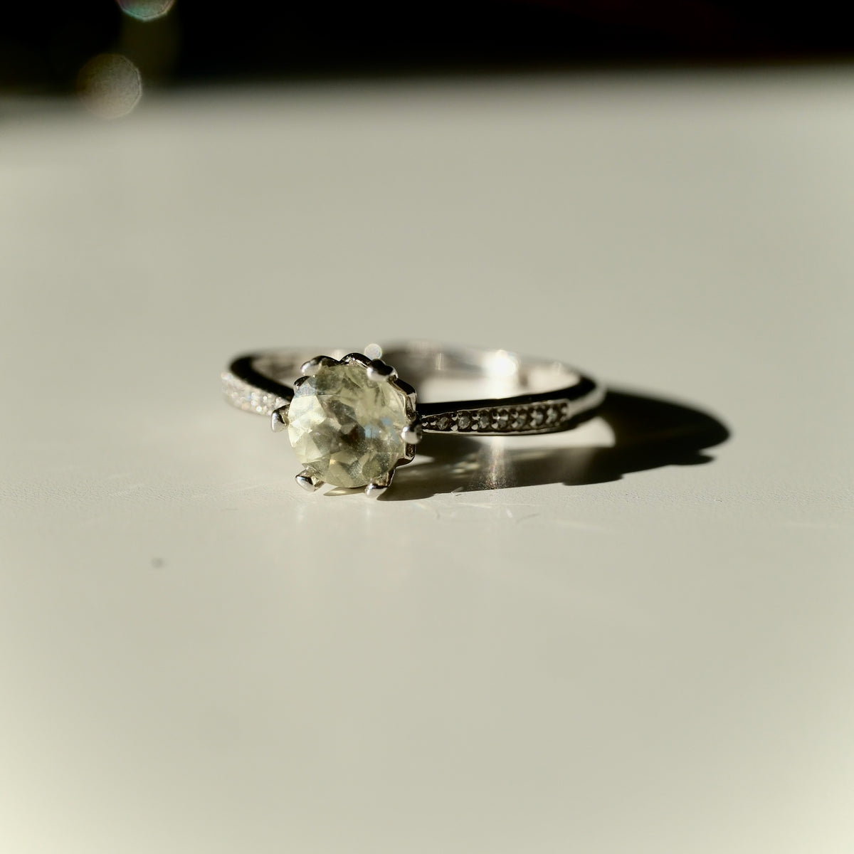 Libyan Desert Glass S925 Certified Adjustable Ring