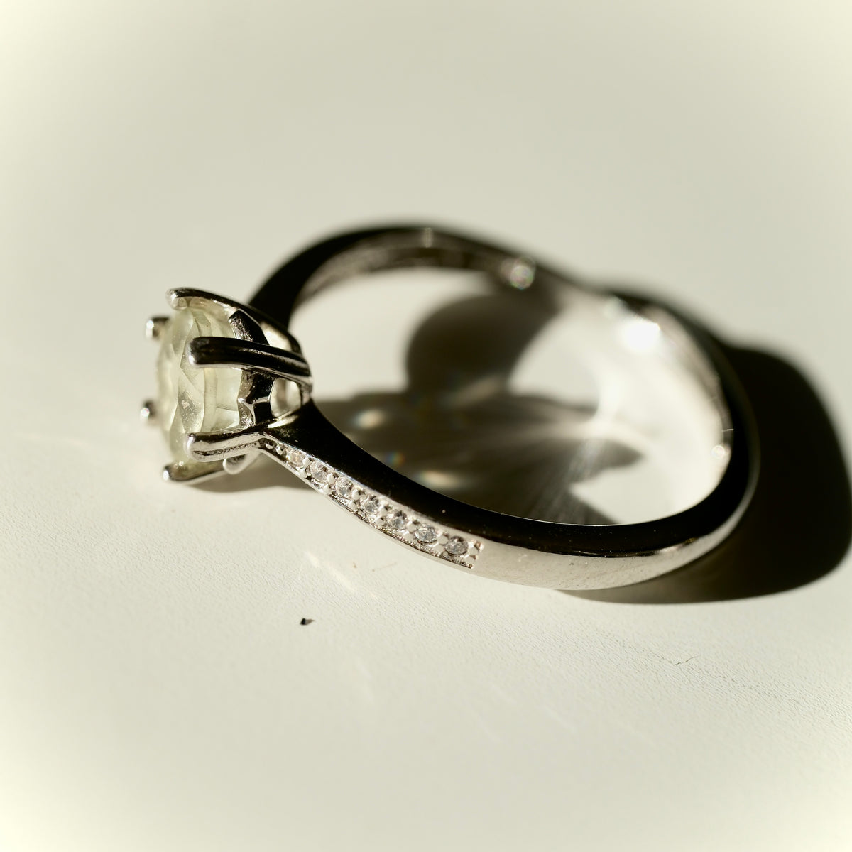 Libyan Desert Glass S925 Certified Adjustable Ring