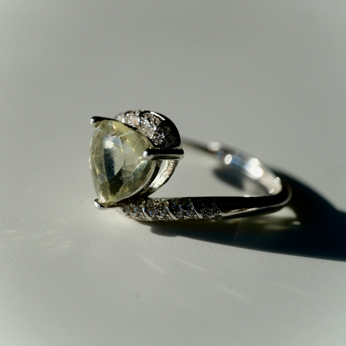 Libyan Desert Glass S925 Certified Adjustable Ring