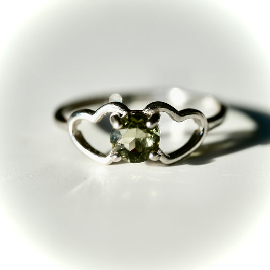 Certified Moldavite Adjustable Ring in S925 Sterling Silver