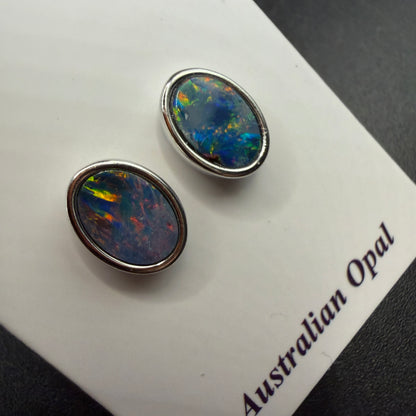 Australian Boulder Opal S925 Earrings