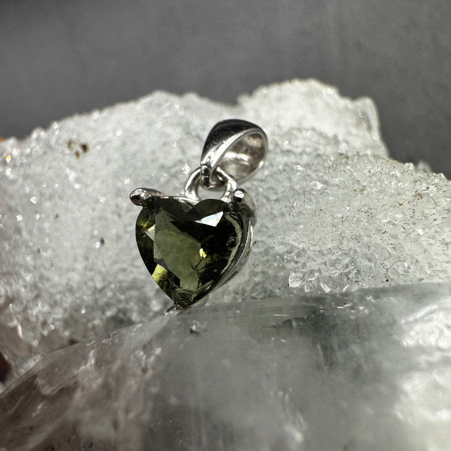 Moldavite Heart Necklace