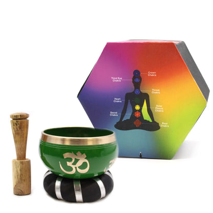 Tree of Life Singing Bowl Set- Green 10.7cm