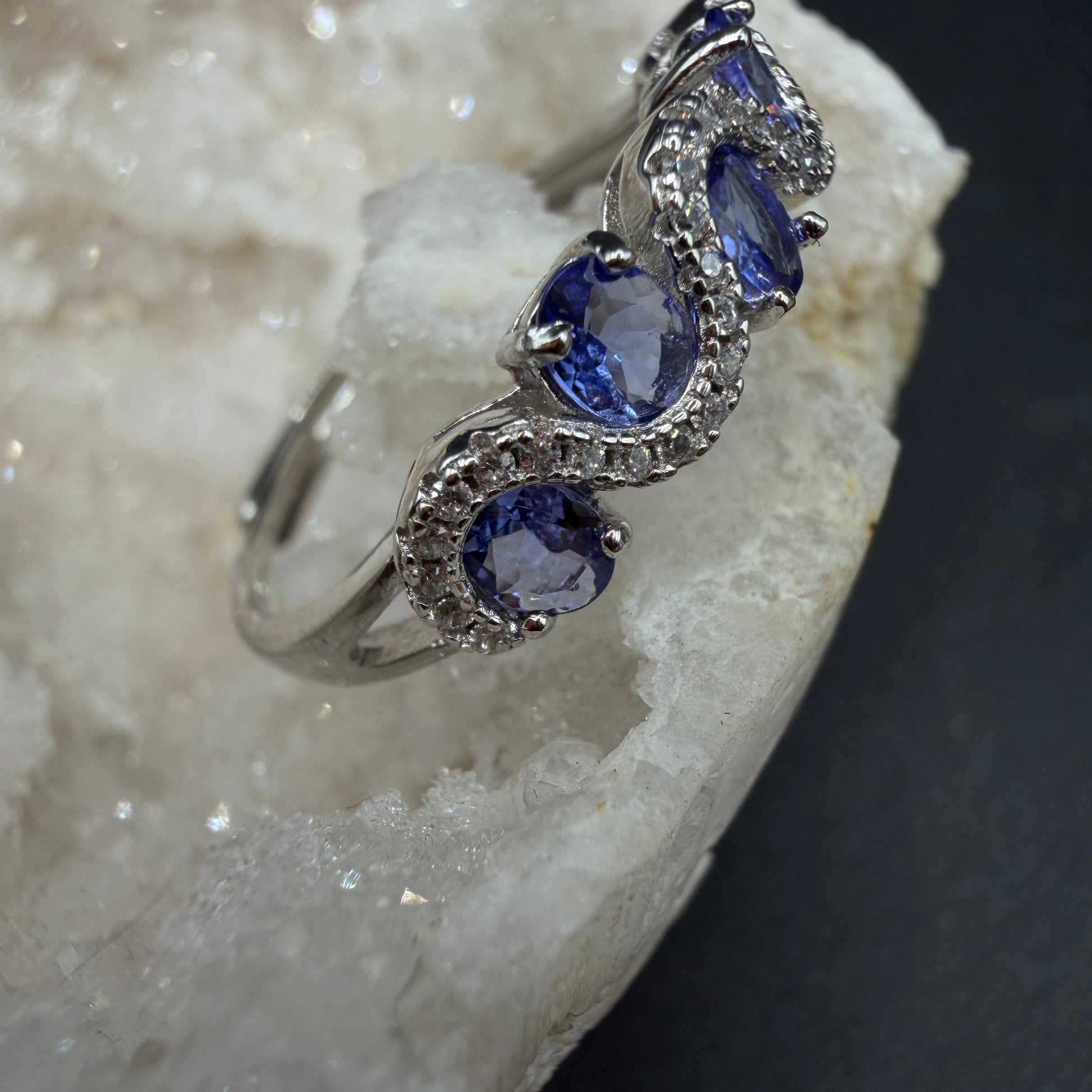 Tanzanite S925 Adjustable Certified Ring