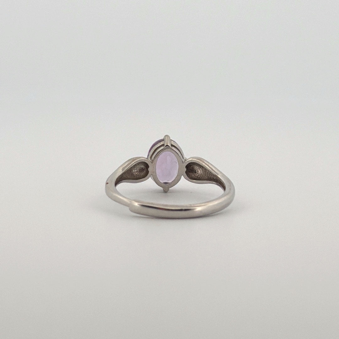 Amethyst Heart S925 Adjustable Ring