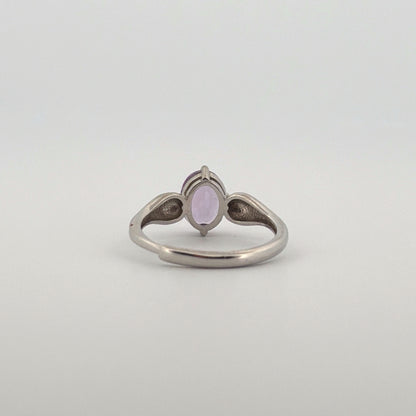 Amethyst Heart S925 Adjustable Ring