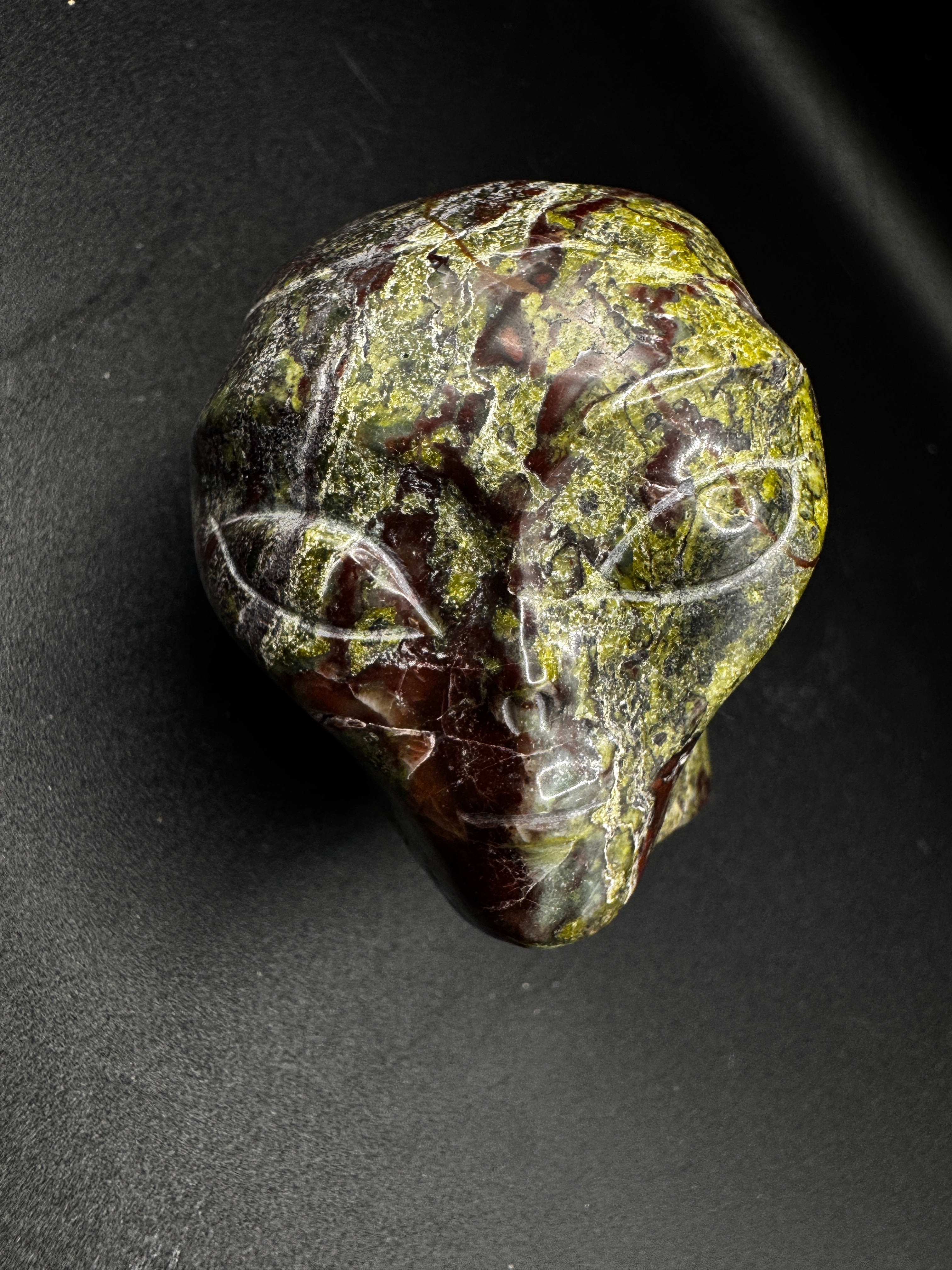 Dragon Stone Alien Head Carving