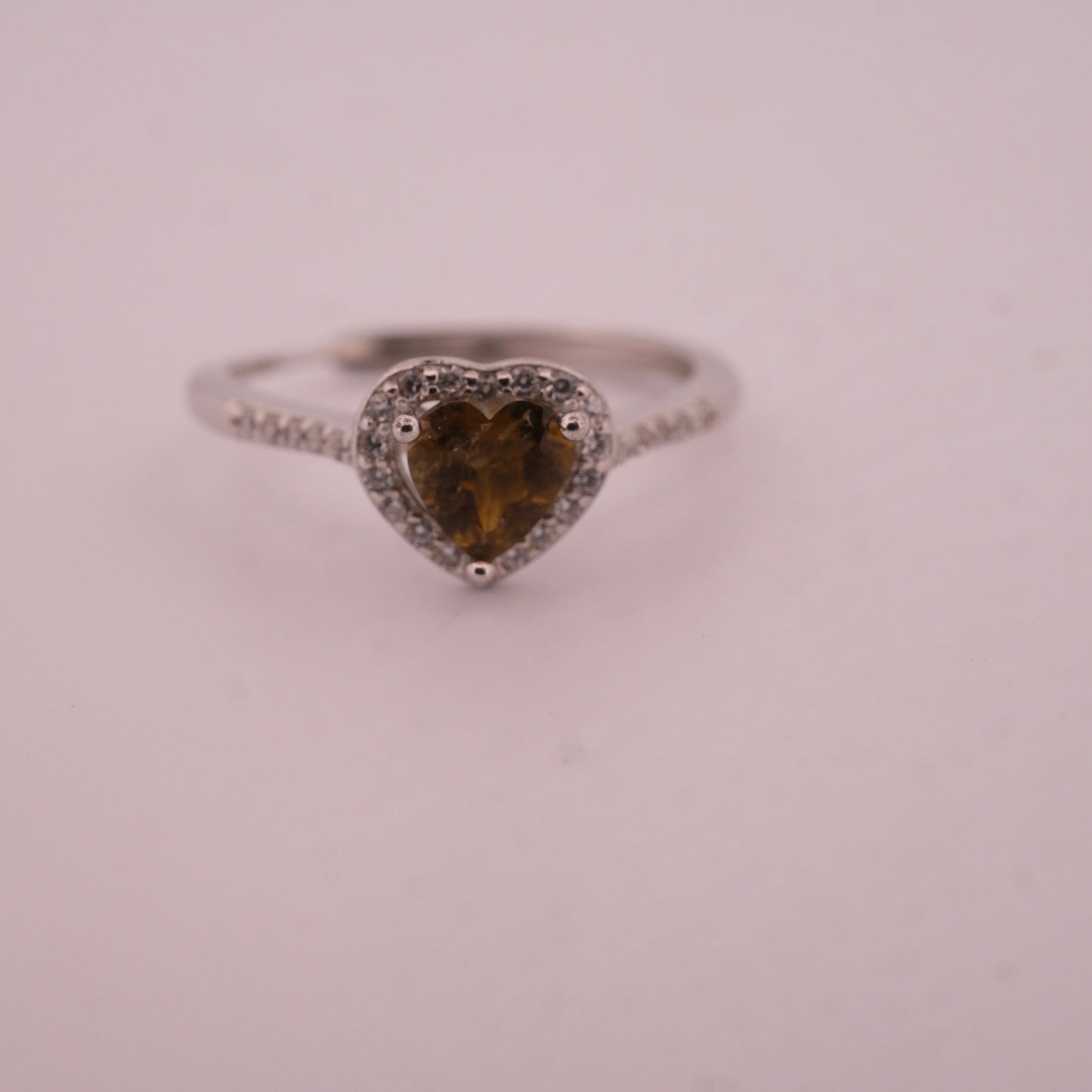 Tourmaline Heart S925 Adjustable Ring