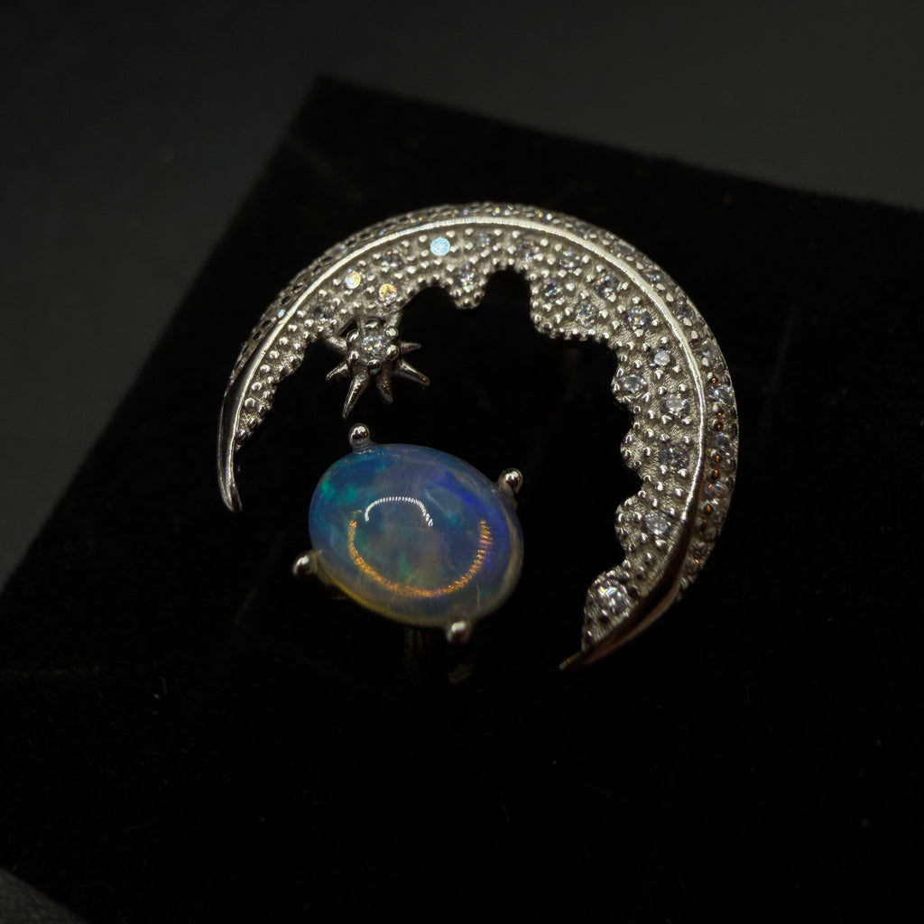 Opal Moon S925 Certified Adjustable Ring