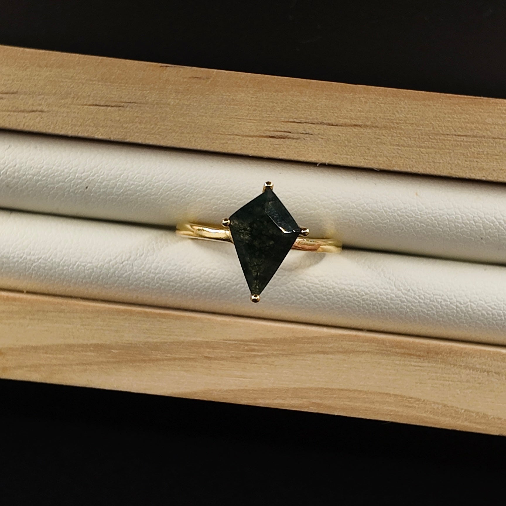 Moss Agate S925 Adjustable Ring