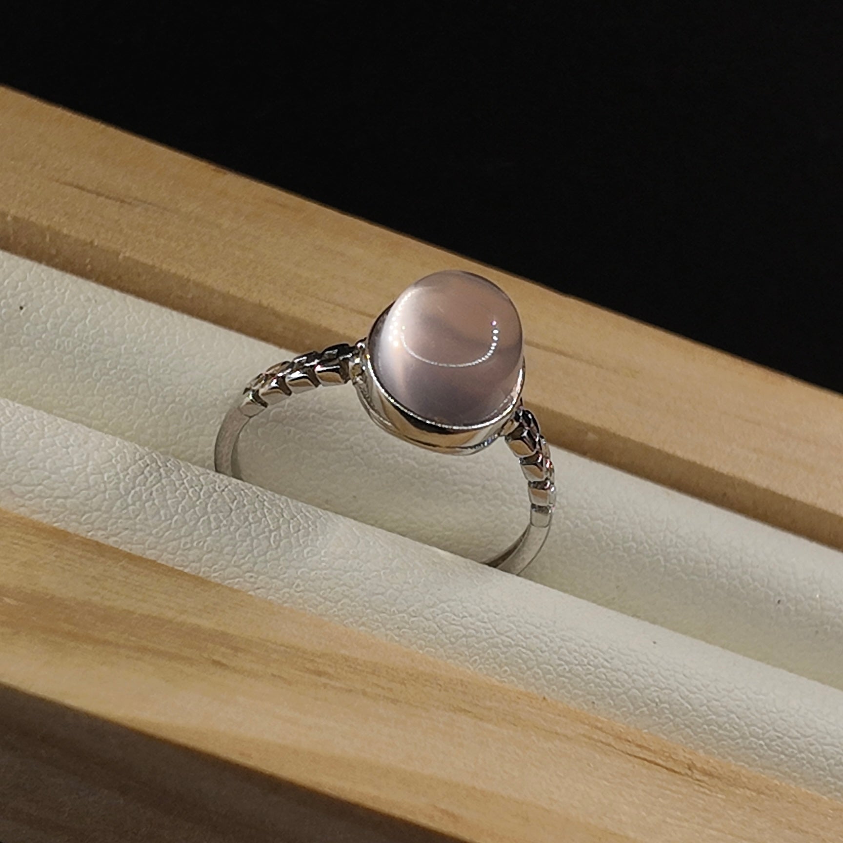 Rose Quartz S925 Adjustable Ring