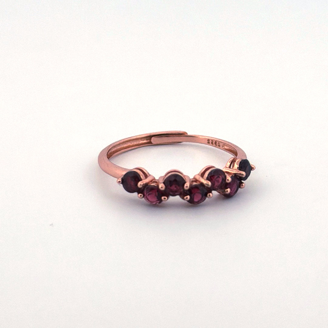 Garnet S925 Adjustable Ring