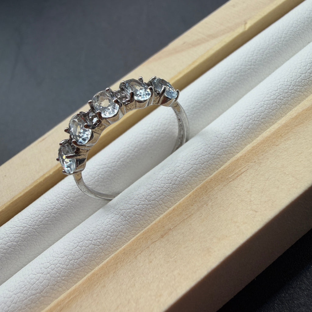 Aquamarine S925 Adjustable Ring