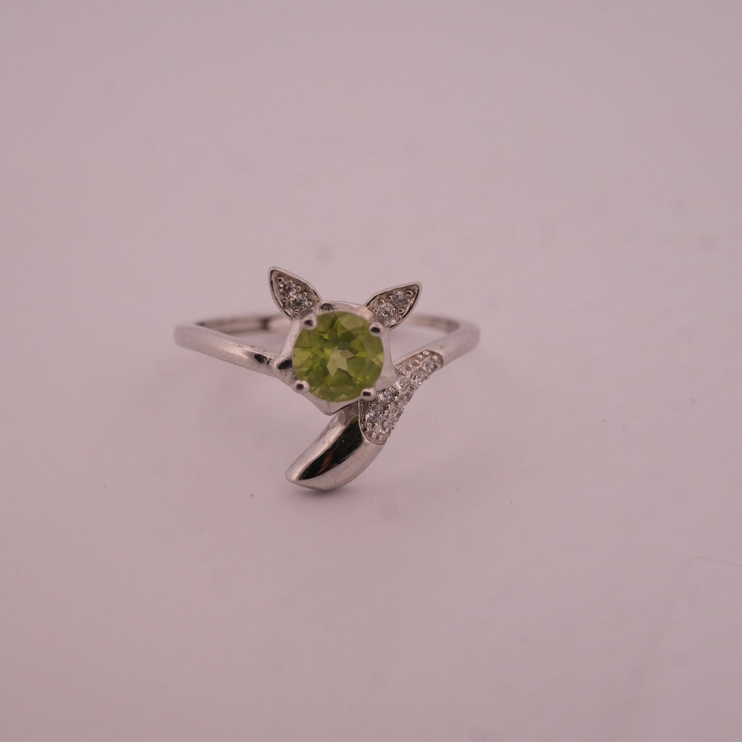 Peridot Fox S925 Adjustable Ring
