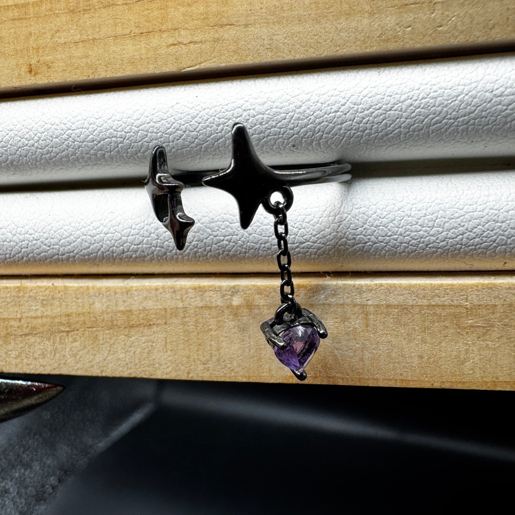 Amethyst Drop Star S925 Halloween Ring