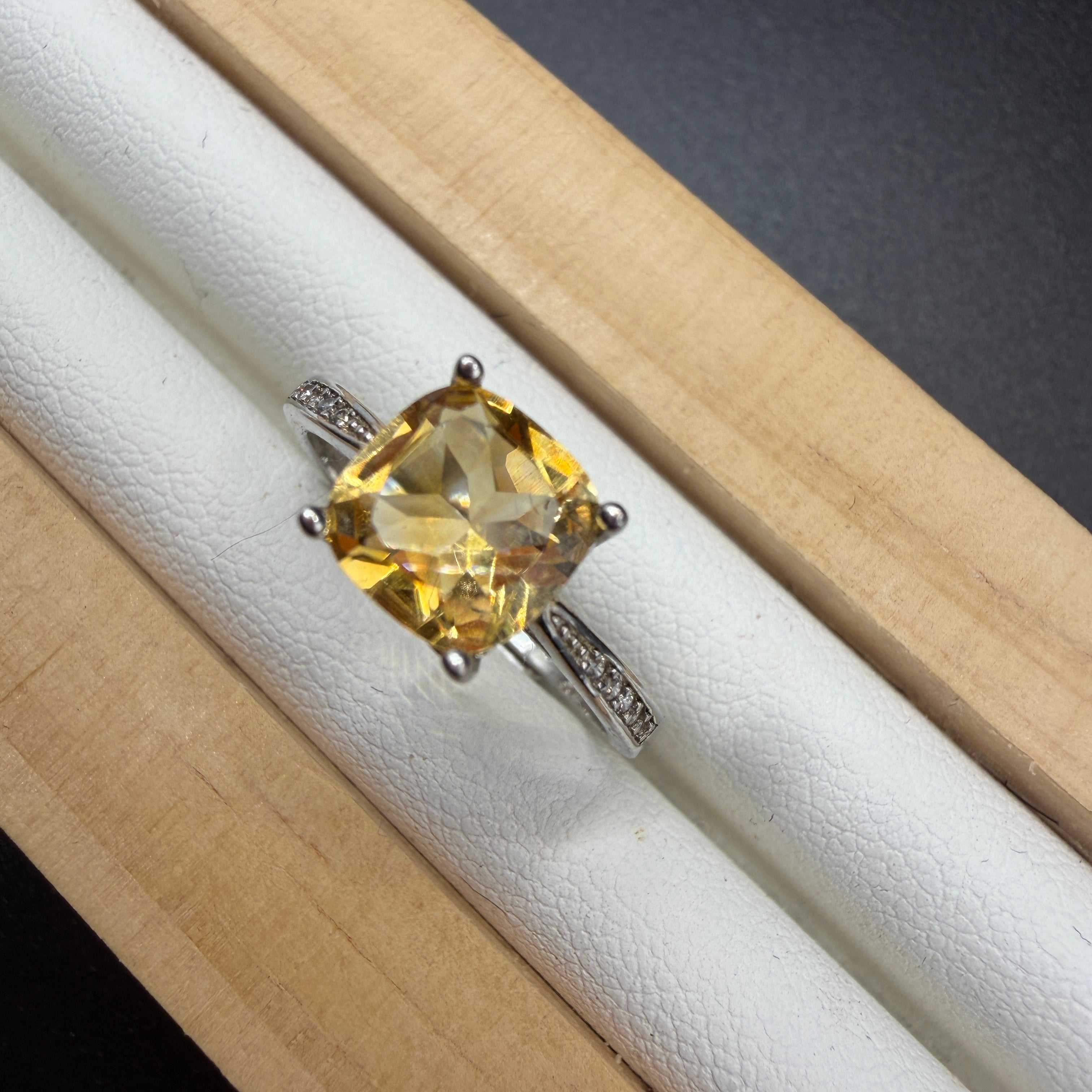 Citrine S925 Adjustable Ring
