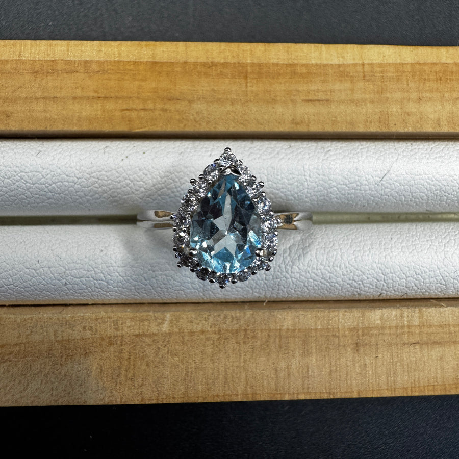 Blue Topaz S925 Adjustable Ring