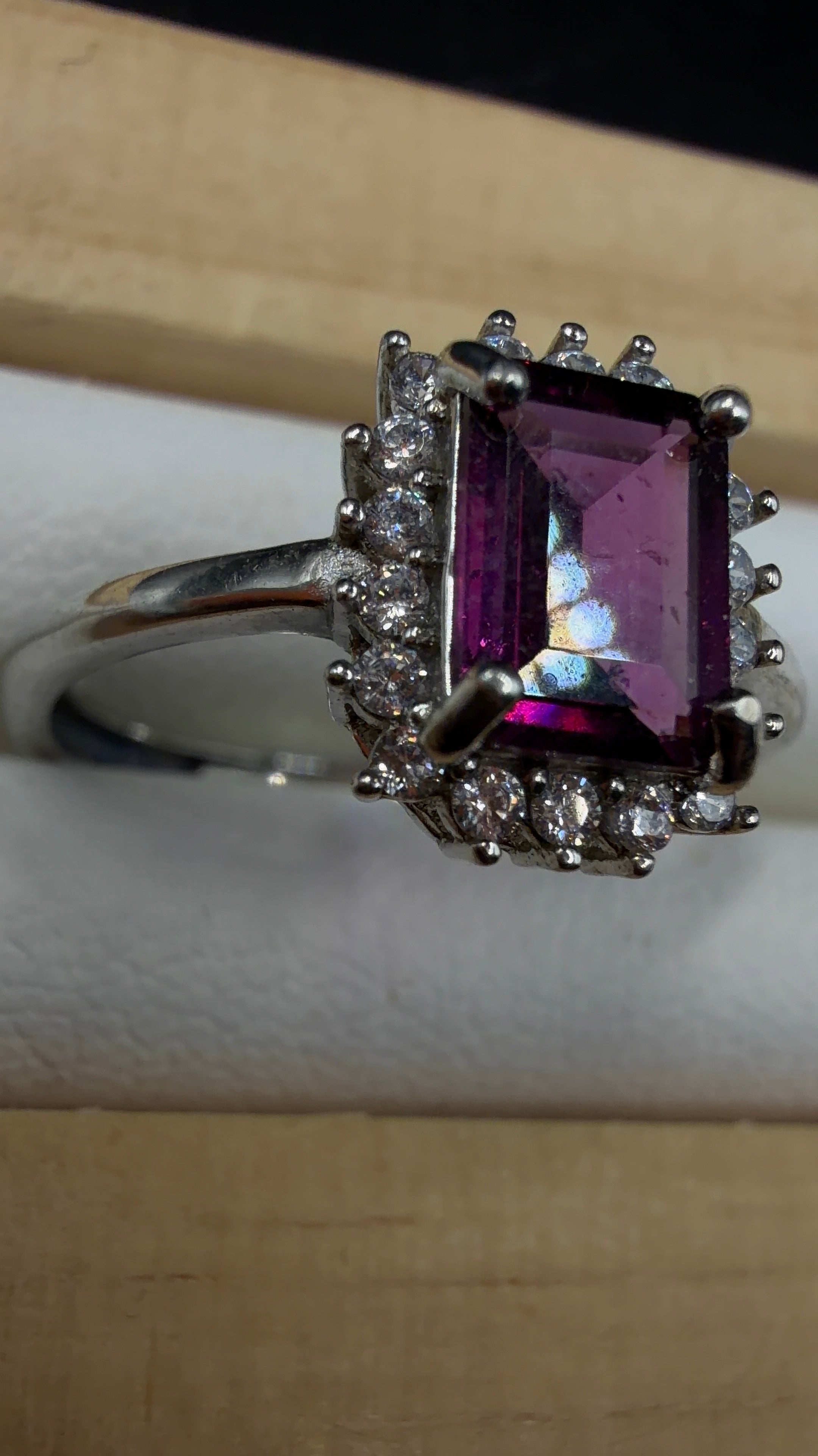 Rhodolite Garnet S925 Adjustable Ring