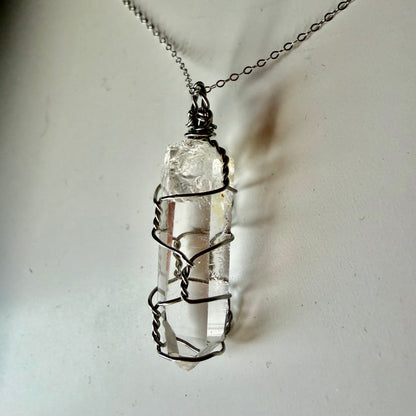 Colombian Lemurian Quartz S925 Handmade Necklace
