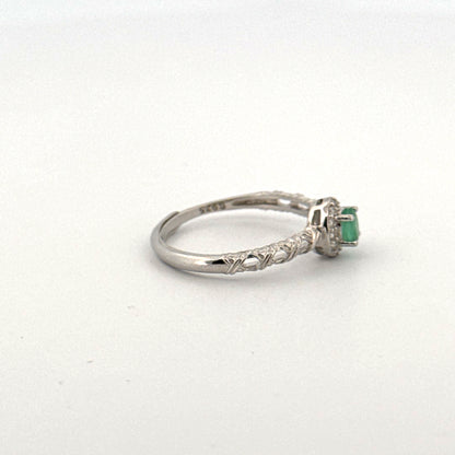 Emerald S925 Adjustable Ring