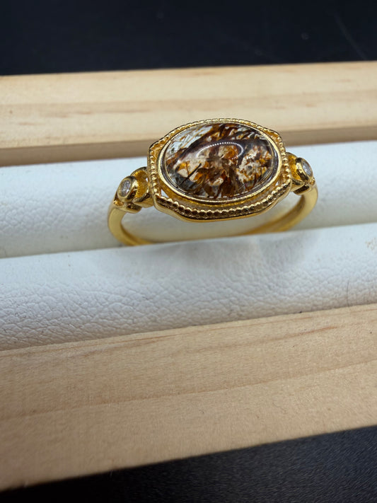 Golden Rutile S925 Adjustable Ring