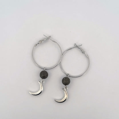 Pyrite Moon Handmade Hoop Earrings