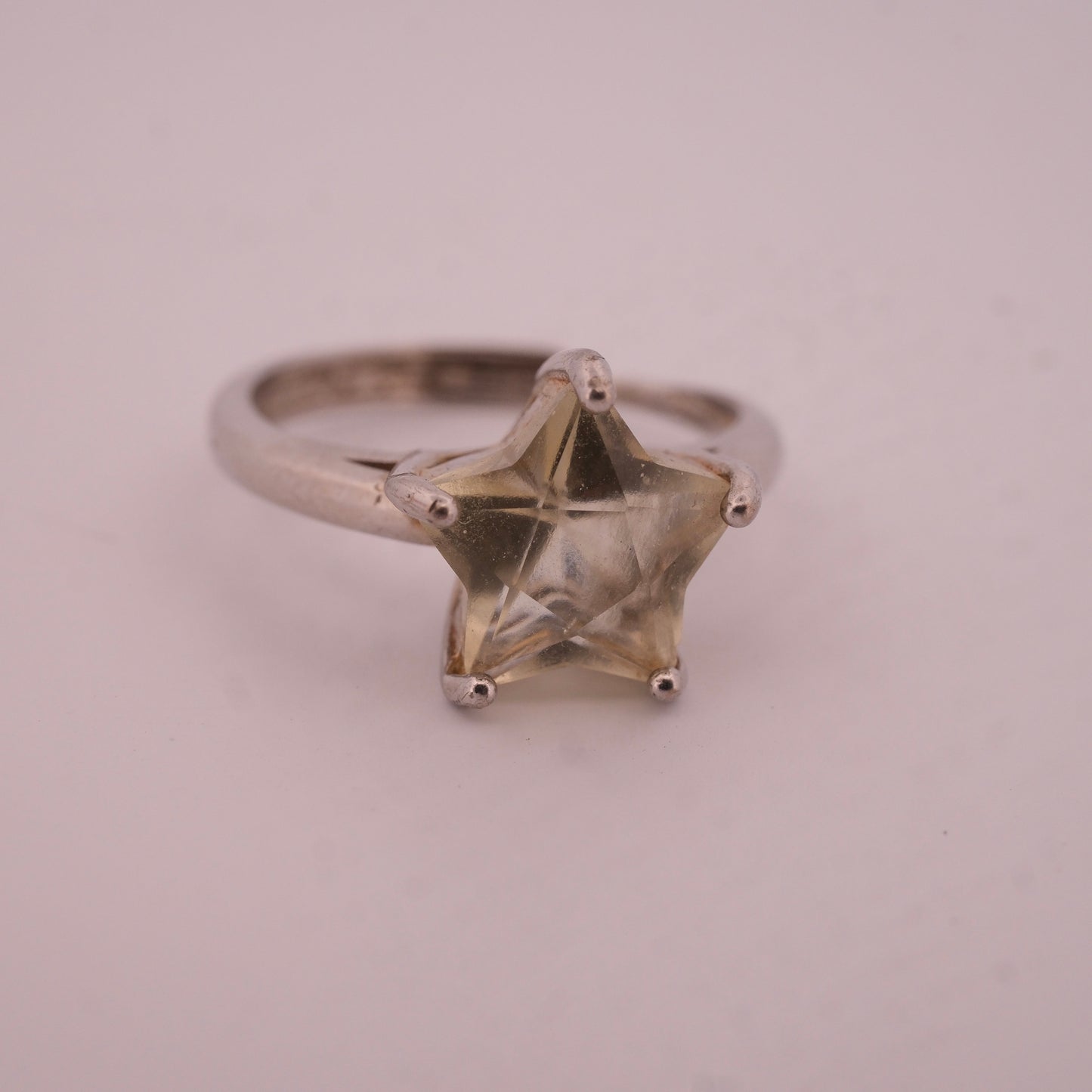 Libyan Desert Glass Star S925 Adjustable Certified Ring