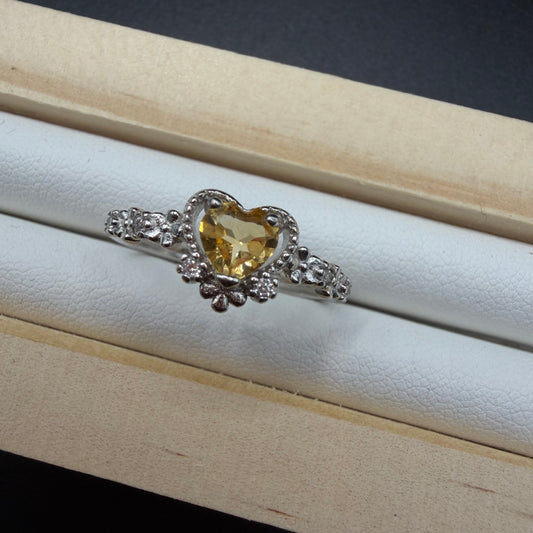 Citrine S925 Adjustable Ring