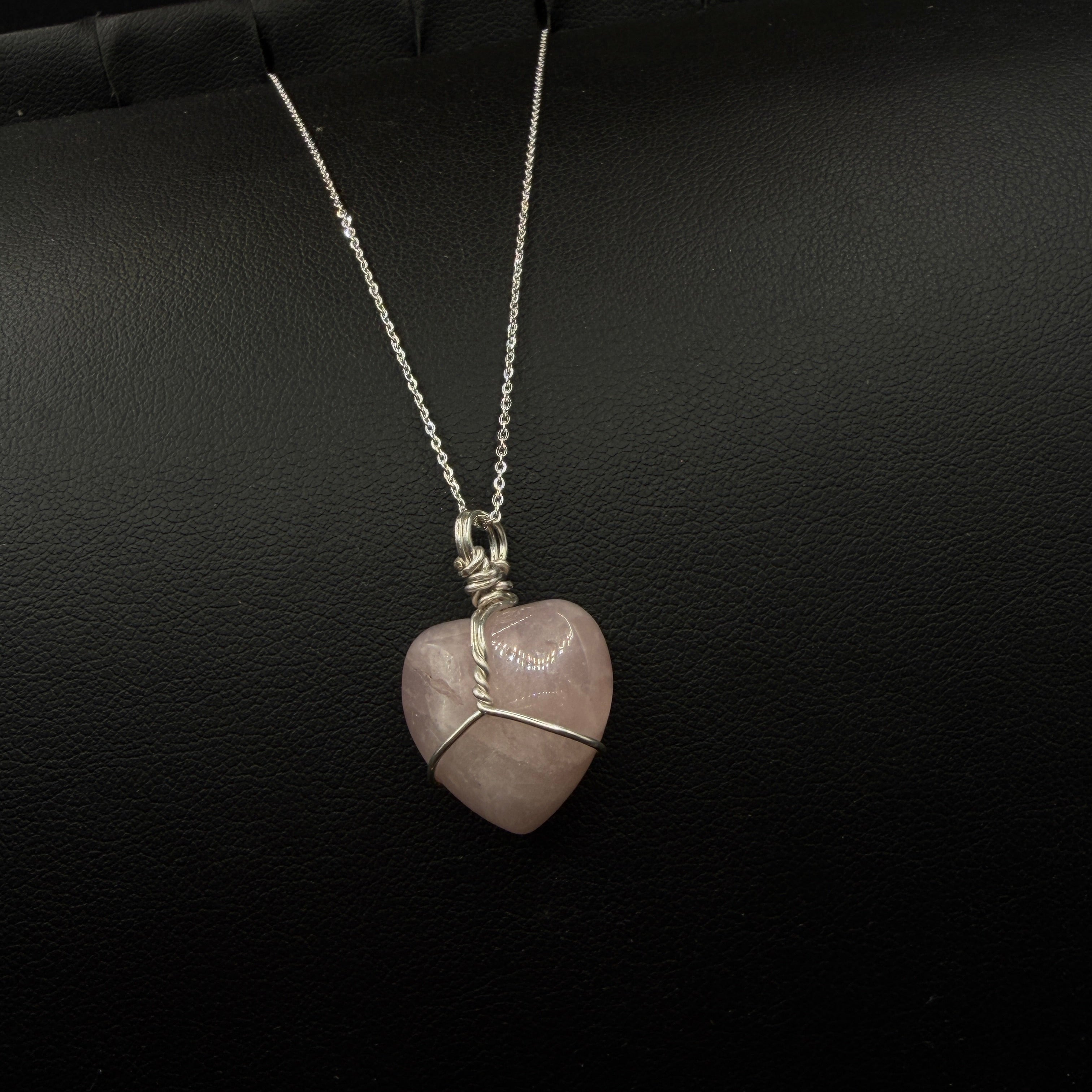 Rose Quartz Heart Handmade S925 Necklace