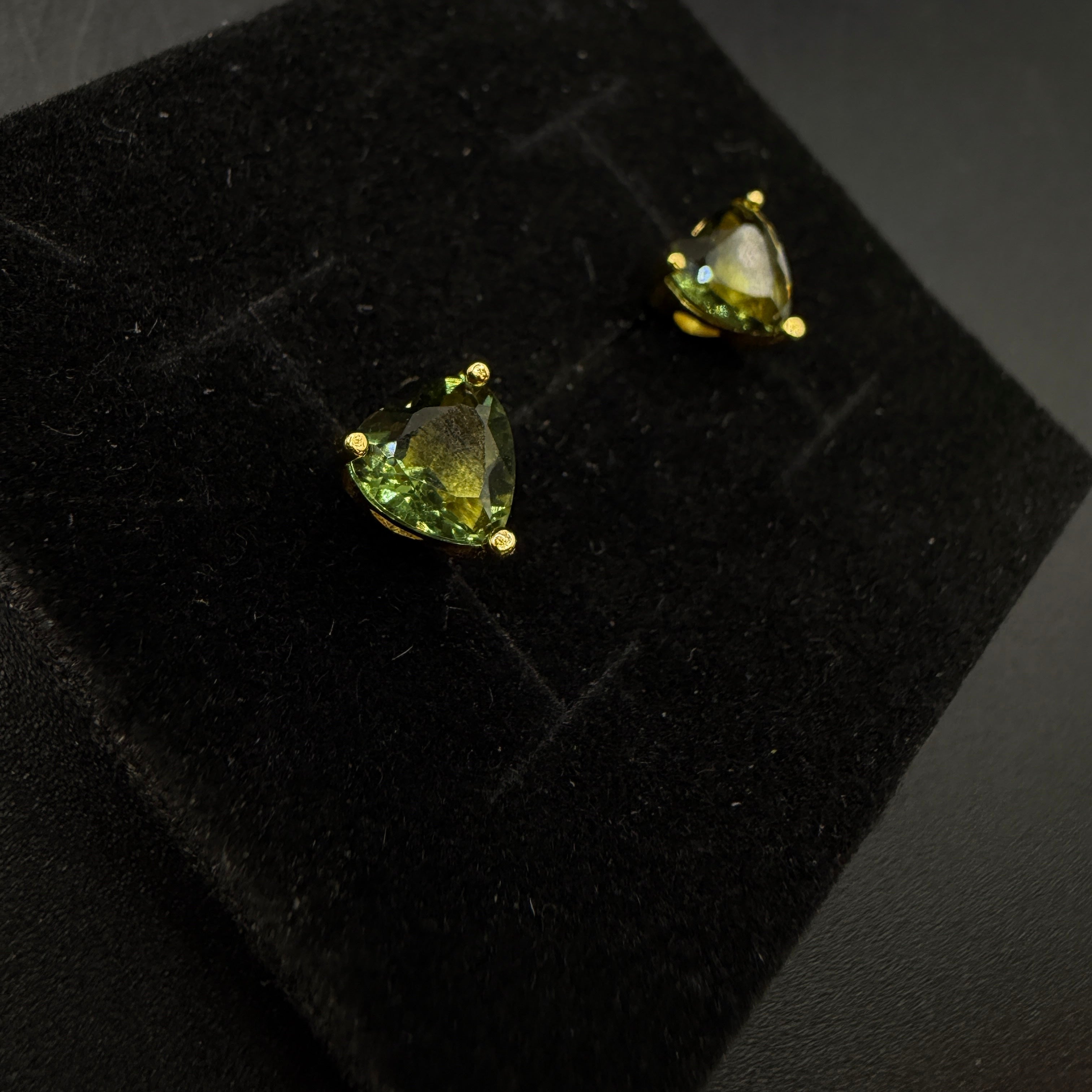 Moldavite Heart S925 Certified Earrings