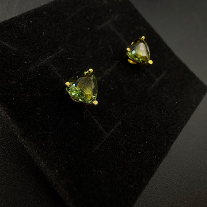 Moldavite Heart S925 Certified Earrings