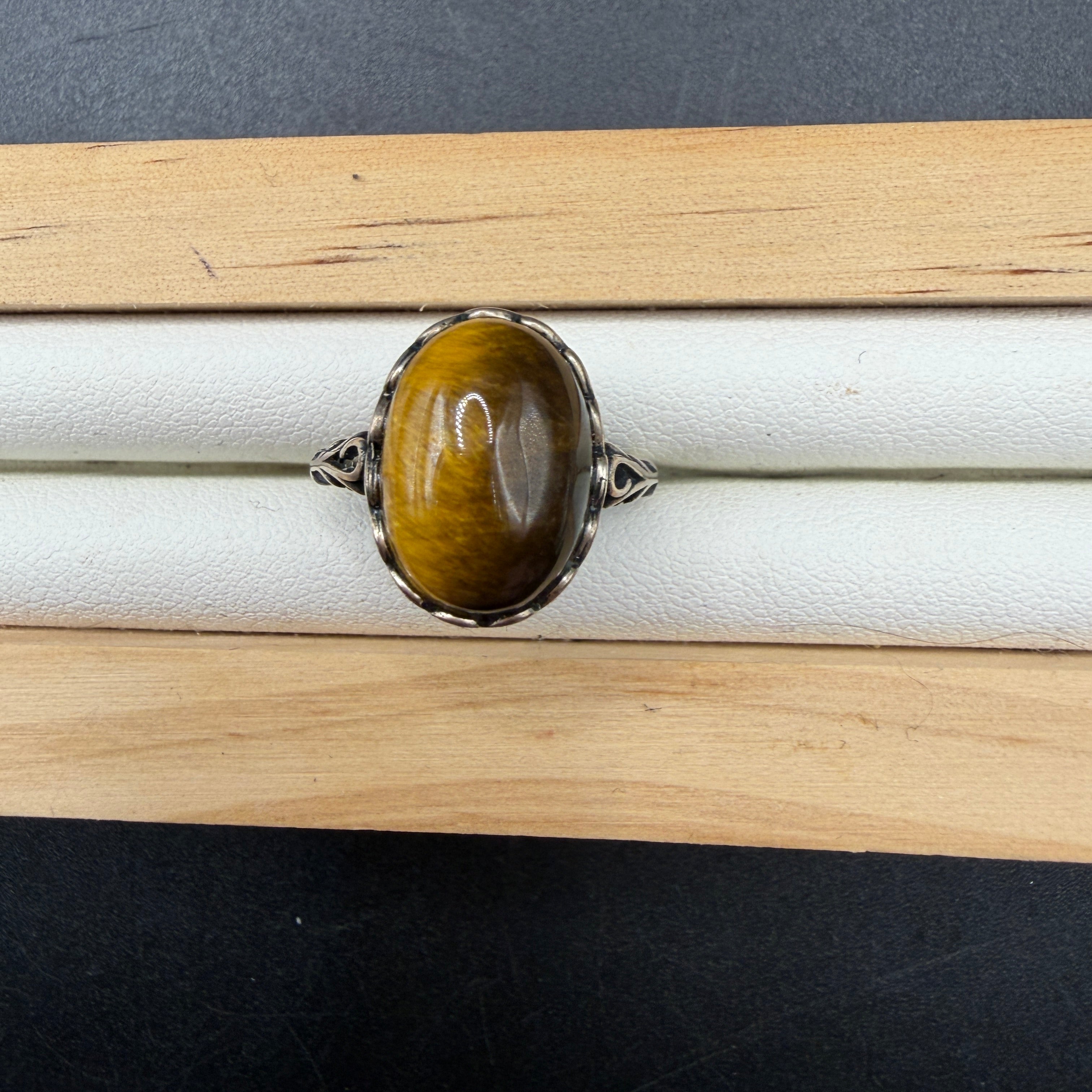 Tigers Eye S925 Adjustable Ring