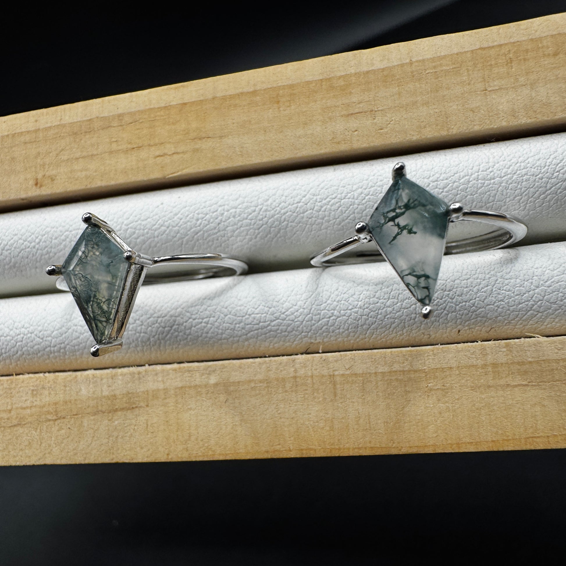 Moss Agate S925 Adjustable Ring