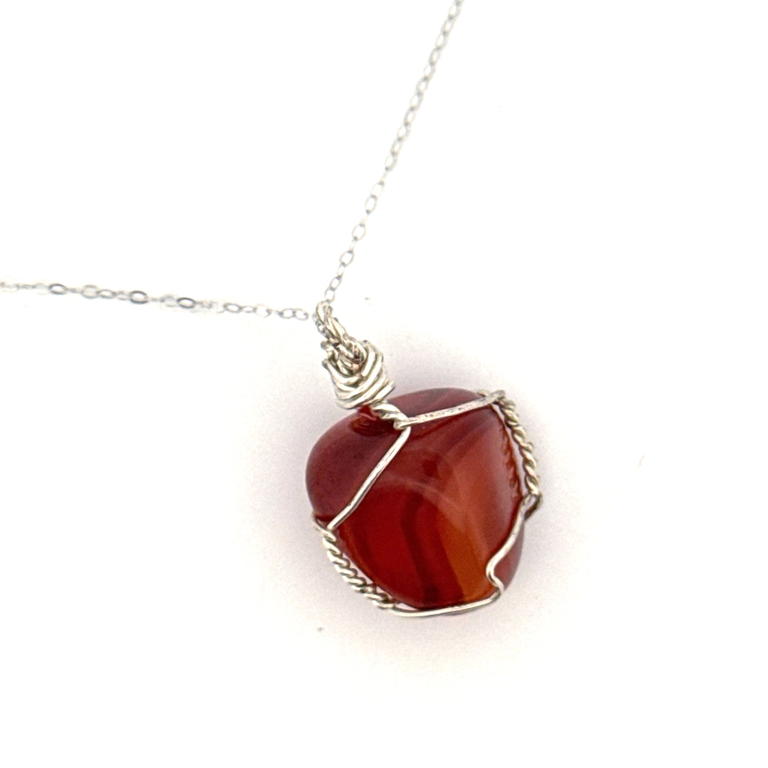 Carnelian Handmade Necklace on S925 Chain
