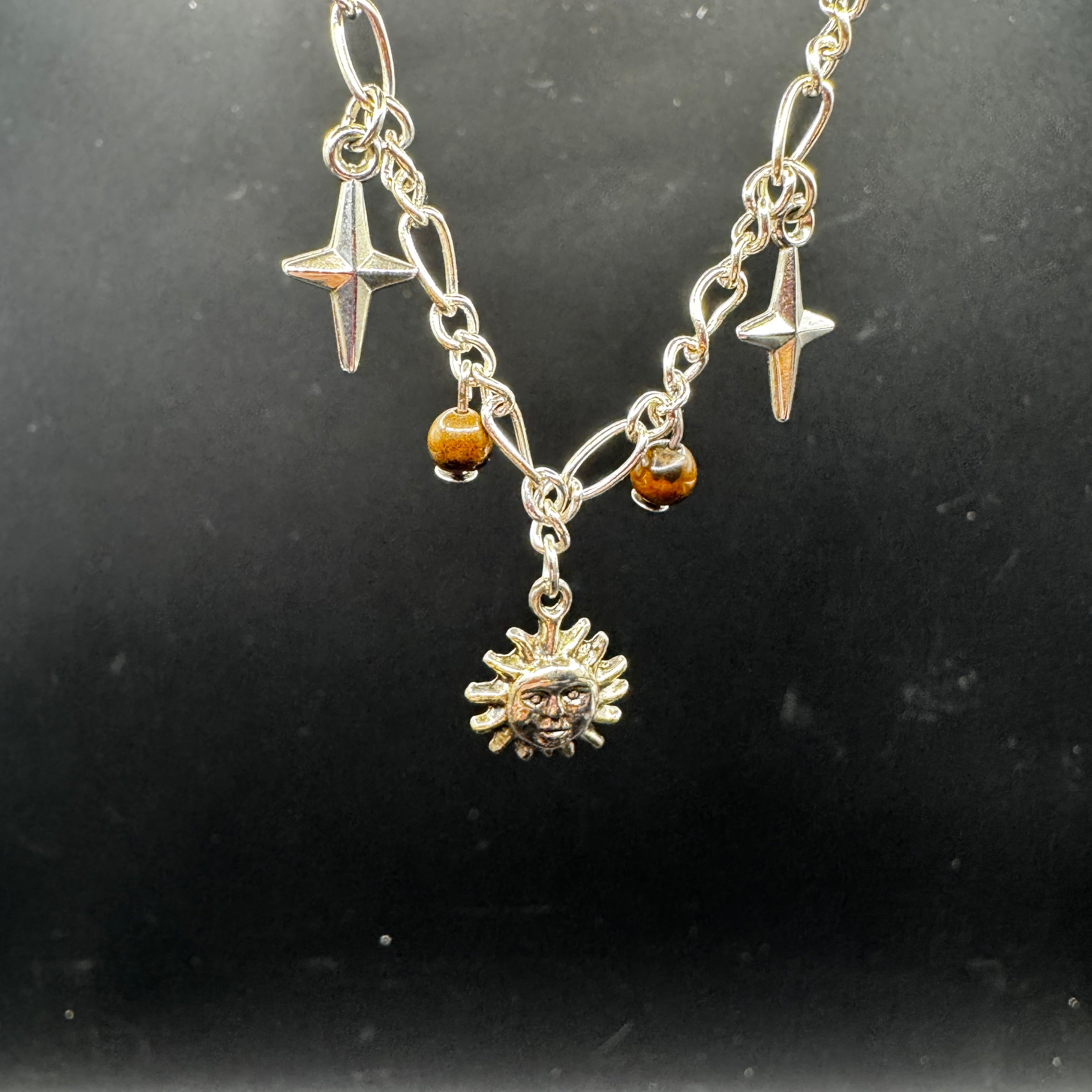 Handmade Sun & Stars Tigers Eye Choker