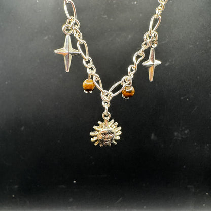 Handmade Sun & Stars Tigers Eye Choker