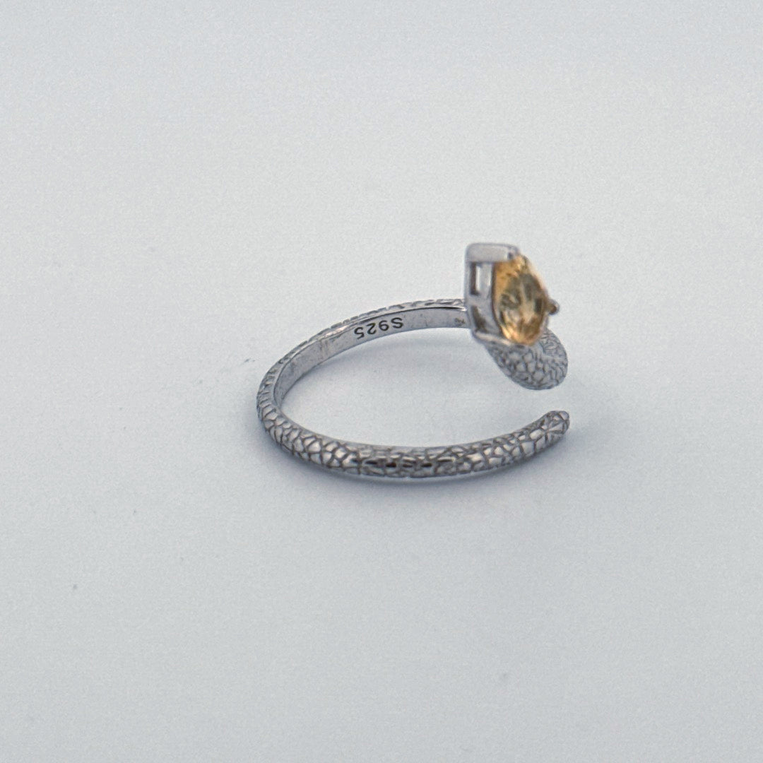 Citrine Snake S925 Adjustable Ring