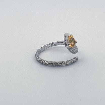 Citrine Snake S925 Adjustable Ring