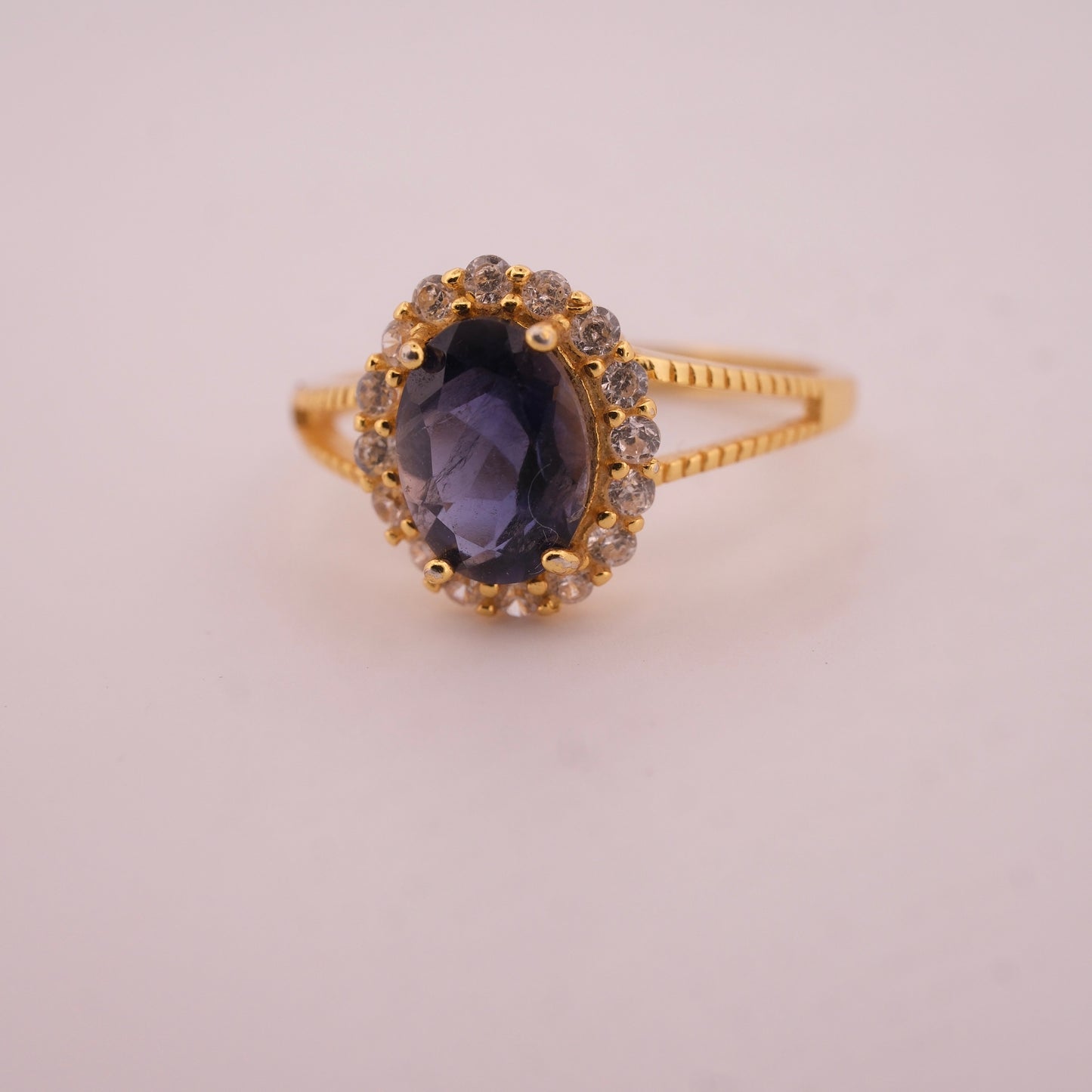 Sapphire S925 Adjustable Gold Ring