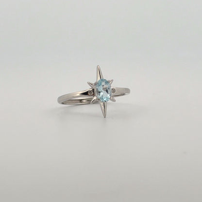 Aquamarine S925 Adjustable Ring