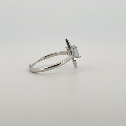 Aquamarine S925 Adjustable Ring