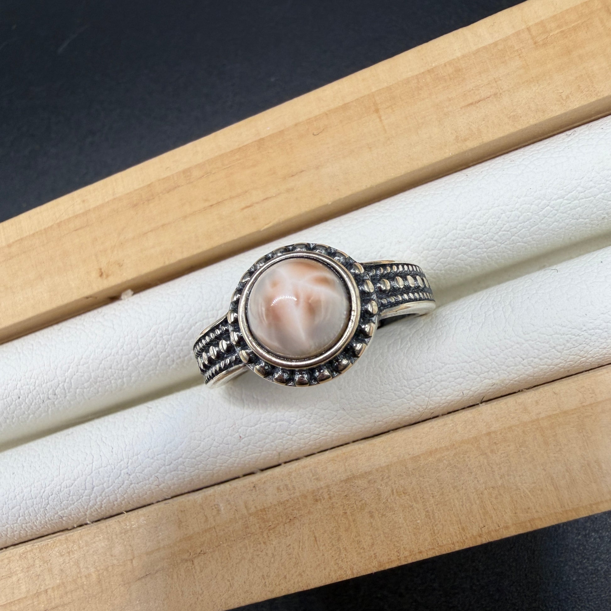 Pink Larimar S925 Adjustable Ring